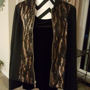 Animal print black jacket